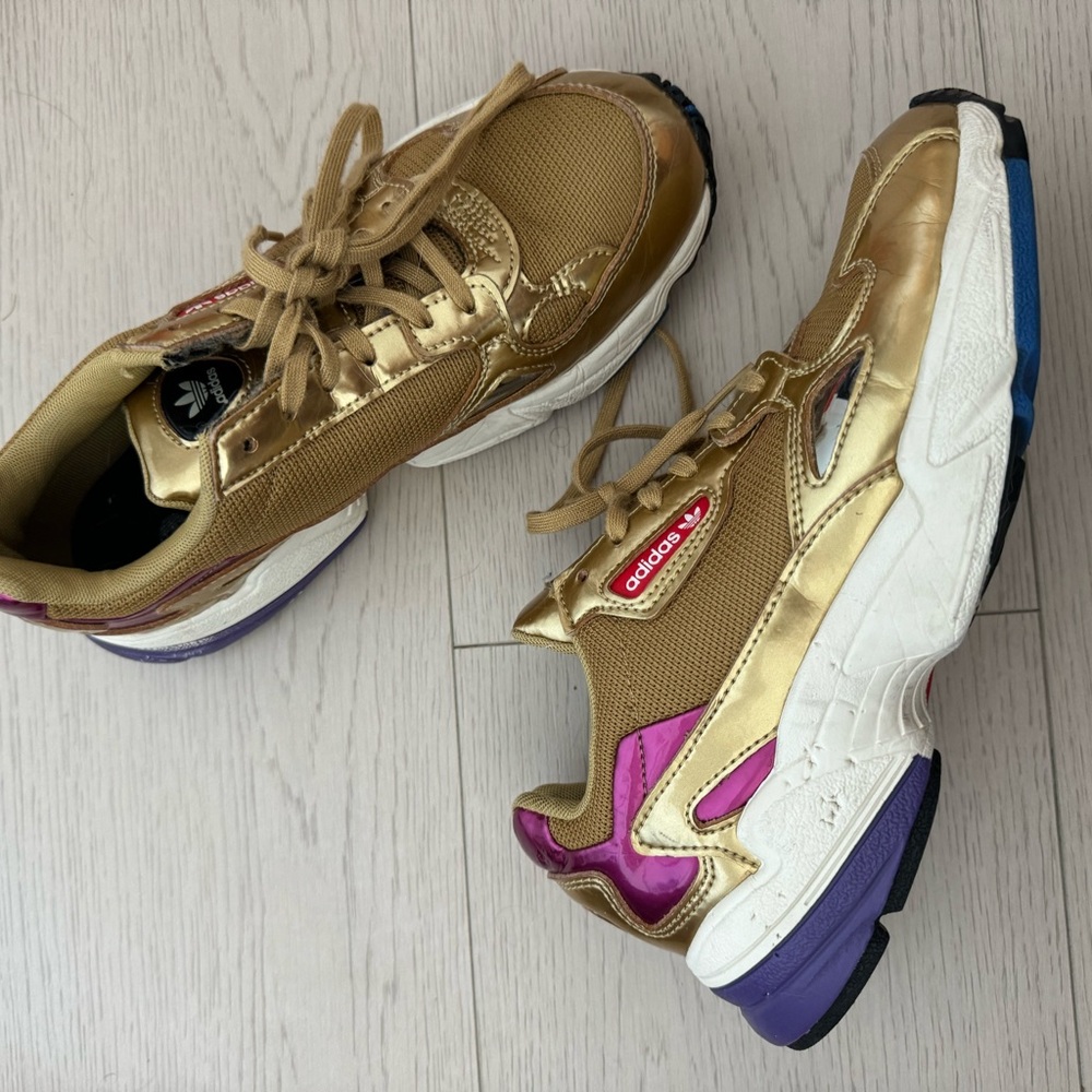 Adidas gold sneakers